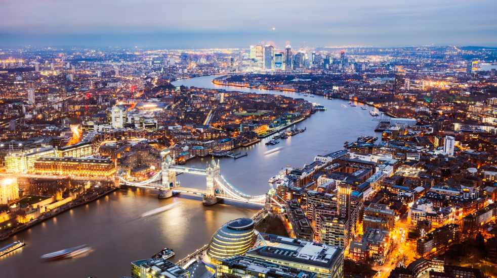 Aerial view of London